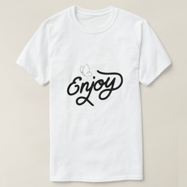 Njut – Enkel Positiv Typografi T Shirt (Design framsida)