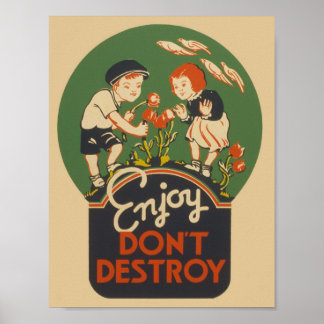 Njut Inte Förstör Vintage WPA Affisch