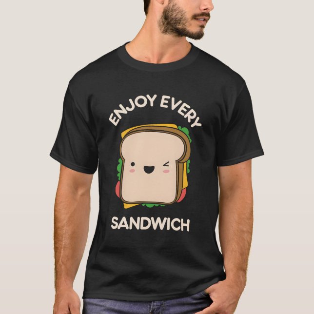 Njut varenda Sandwich Kawaii Foodie Warren Zevon Q T Shirt (Framsida)