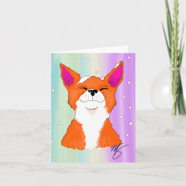 Njutande av Snö! Helgkort (Framsida)