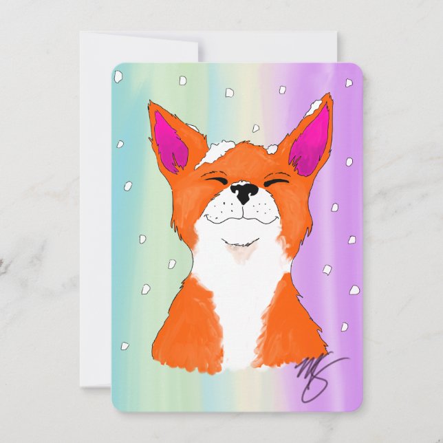 Njuter av snön! julkort (Framsida)