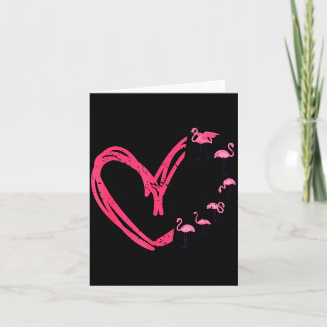Nk Animal Valentines Day Gift Flamingo  Kort (Framsida)
