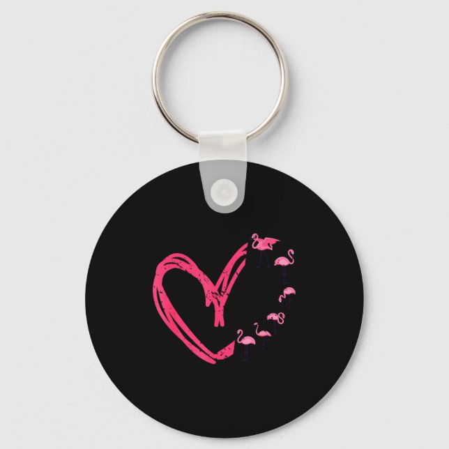 Nk Animal Valentines Day Gift Flamingo  Nyckelring (Framsida)
