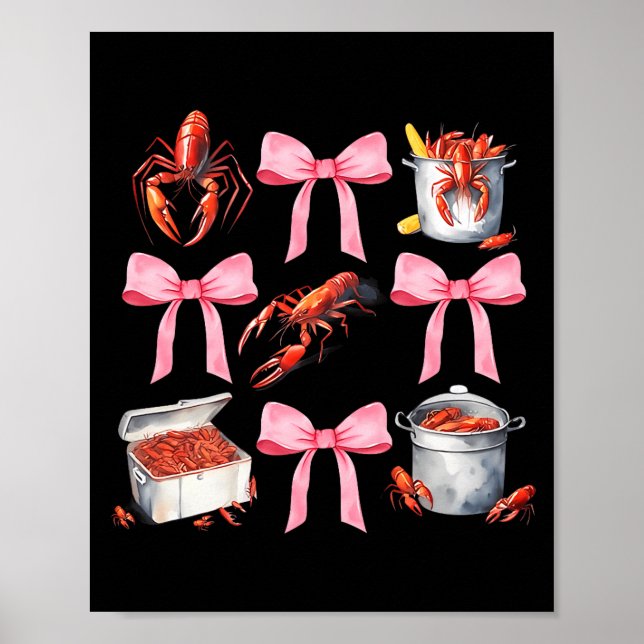 Nk Bow Cute Coquette Crawfish Boil Y2k Girl Aesthe Poster (Framsidan)