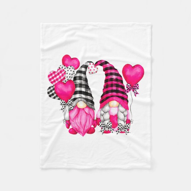 Nk Buffalo Plaid And Heart Balloons Valentines D _ Fleecefilt (Framsidan)