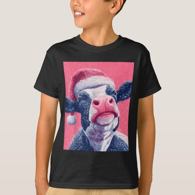 Nk Christmas Cow  T Shirt (Framsida)