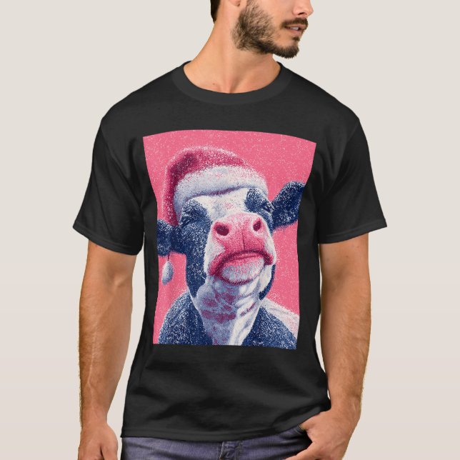 Nk Christmas Cow  T Shirt (Framsida)