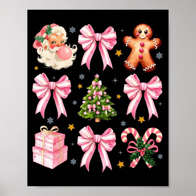 Nk Christmas Tree Santa Gingerbread Xmas Cute Coqu Poster (Framsidan)