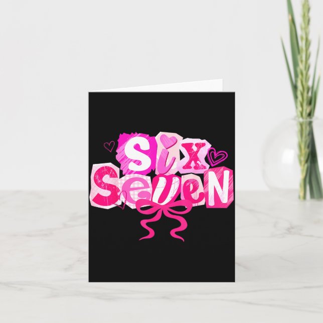Nk Coquette Valentine Six Seven Bow 6 7 Meme Kvinn Kort (Framsida)