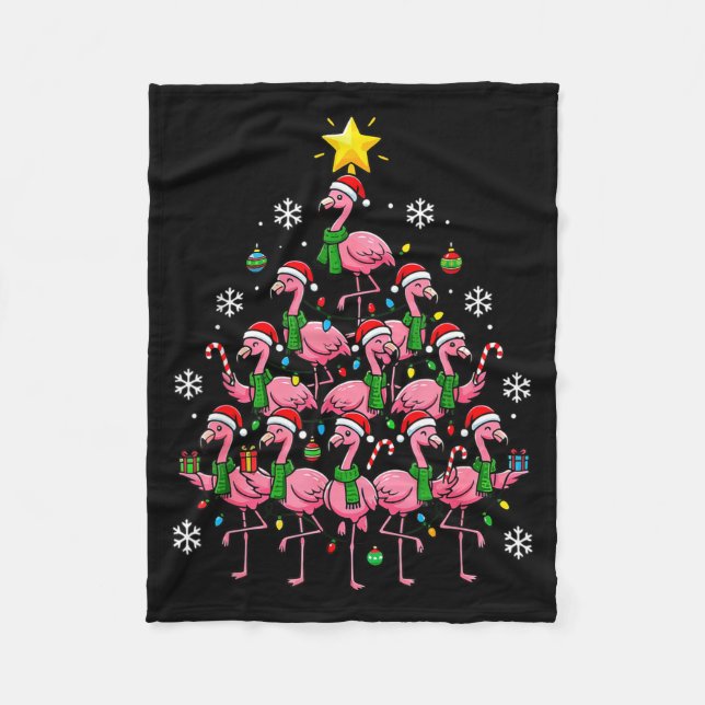 Nk Flamingo Christmas Tree Santa Flamingo Holiday  Fleecefilt (Framsidan)