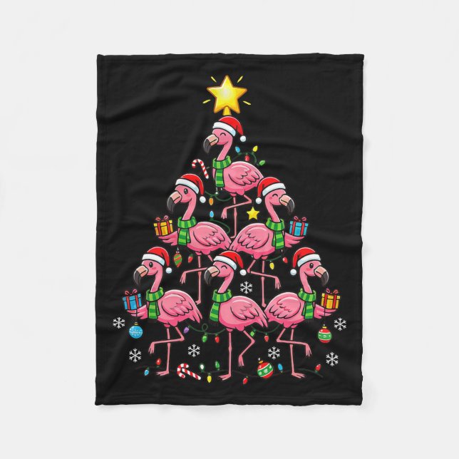 Nk Flamingo Christmas Tree Santa Flamingo Holiday  Fleecefilt (Framsidan)
