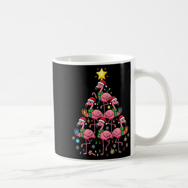 Nk Flamingo Christmas Tree Santa Flamingo Holiday  Kaffemugg (Höger)