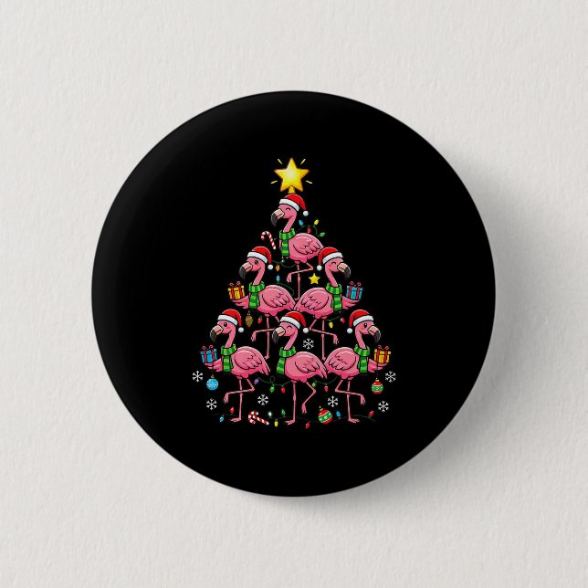 Nk Flamingo Christmas Tree Santa Flamingo Holiday  Knapp (Framsida)