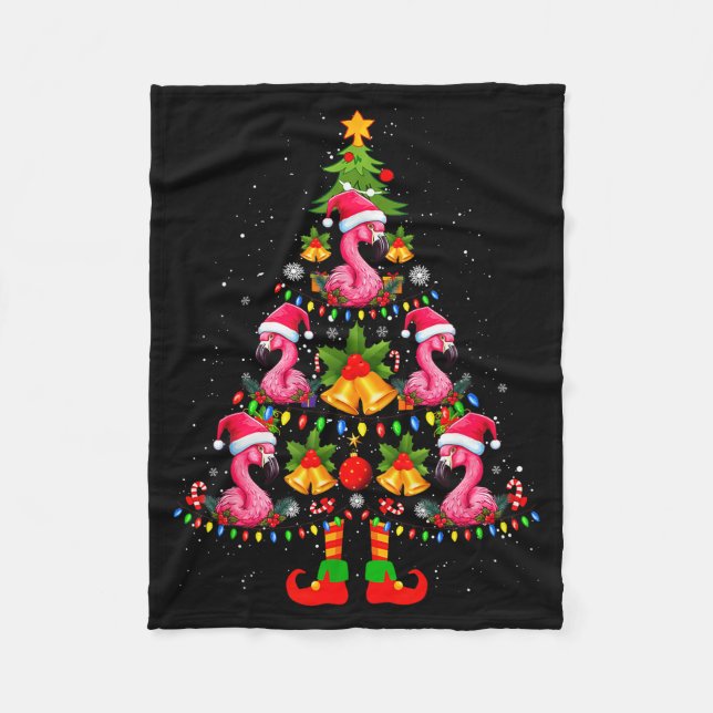 Nk Flamingo Christmas Tree Santa Hat Xmas  Fleecefilt (Framsidan)