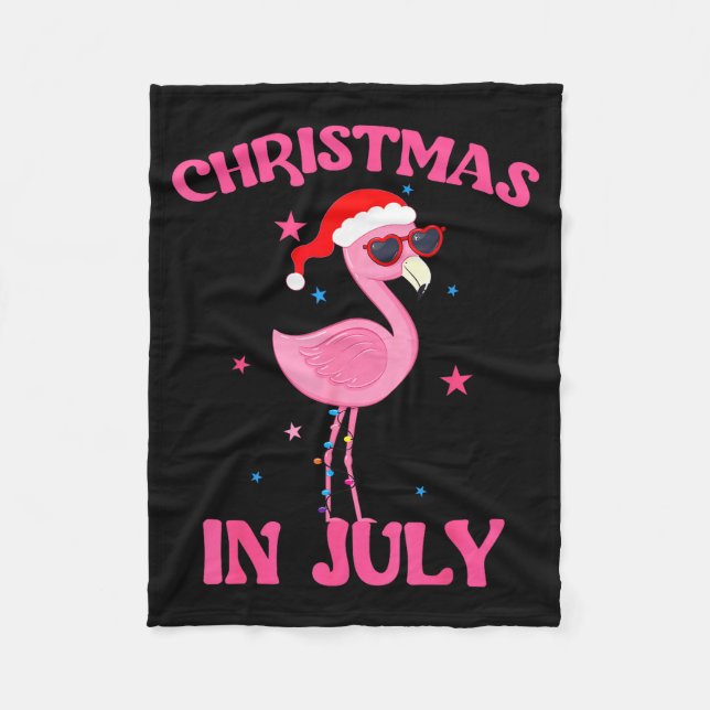Nk Flamingo In Santa Hat Christmas In July Girl  Fleecefilt (Framsidan)