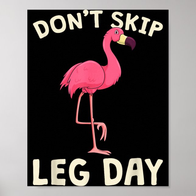 Nk Flamingo Workou Don't Skip Leg Day Gym Fitness  Poster (Framsidan)