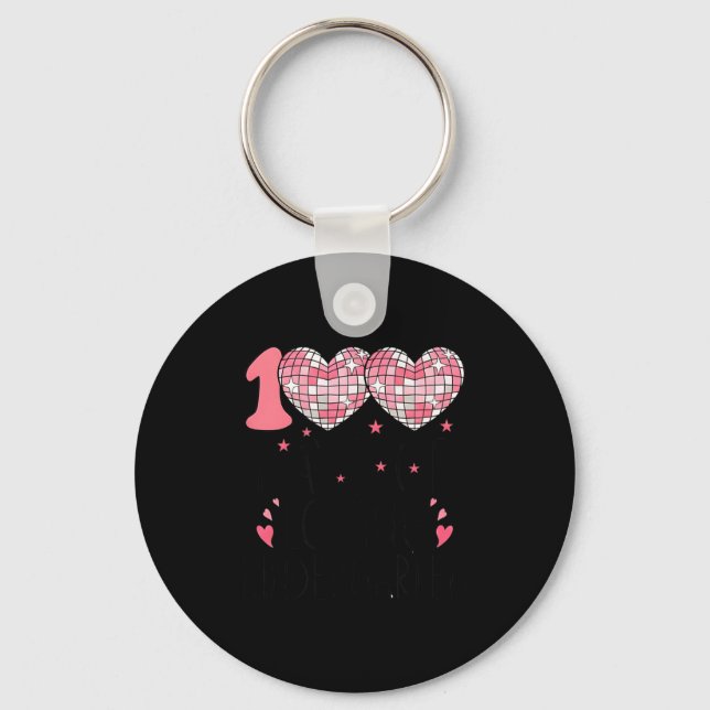 Nk Heart Kindergarten Valentine 100 Days For Girl  Nyckelring (Framsida)