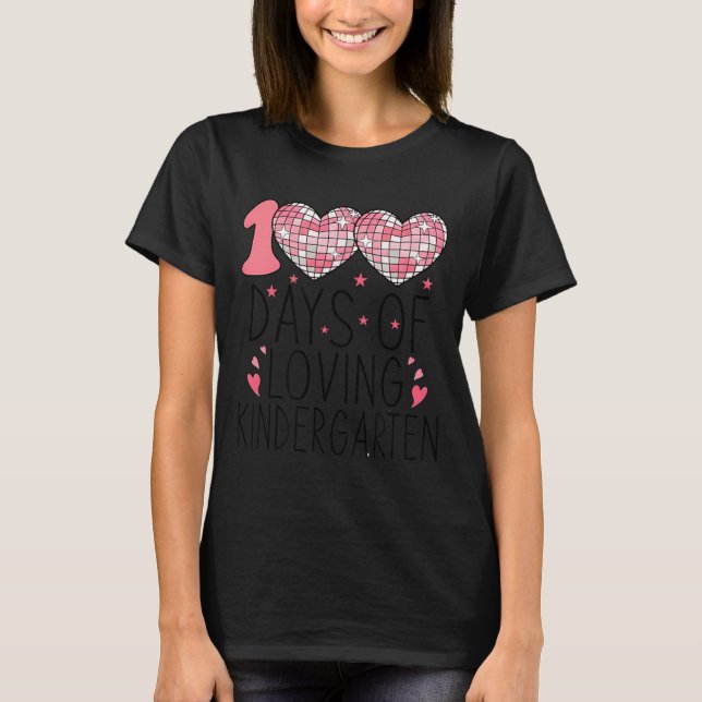 Nk Heart Kindergarten Valentine 100 Days For Girl  T Shirt (Framsida)
