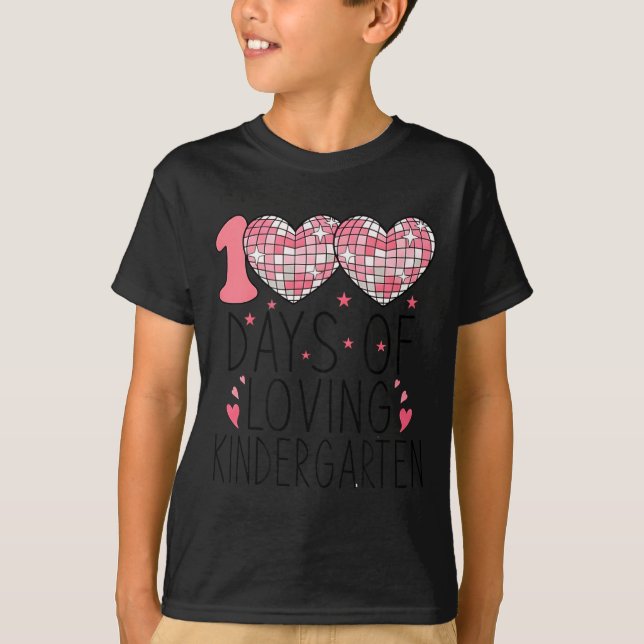 Nk Heart Kindergarten Valentine 100 Days For Girl  T Shirt (Framsida)