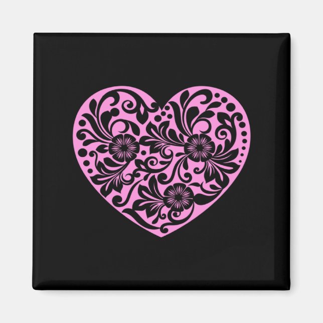 Nk Heart With Flowers Cut Out Cute Valentine Fav  Magnet (Framsidan)
