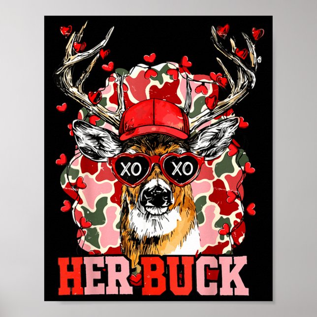 Nk Her Buck Camo Deer Hunting Camouflage Matching  Poster (Framsidan)