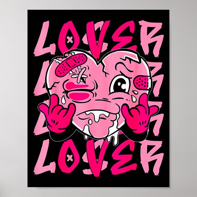 Nk Loser Lover Nk Drip Heart Matching Tee For Men  Poster (Framsidan)