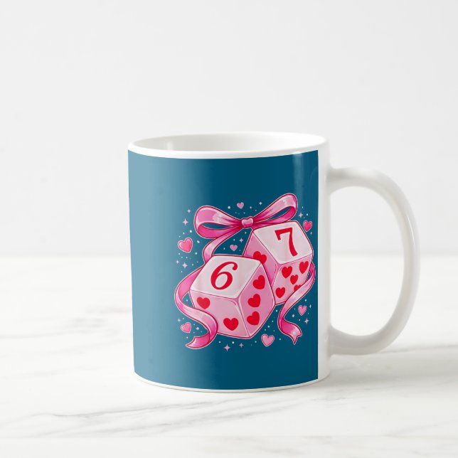 Nk Love Dice 6 7 Hearts Valentine Cute Romantic Ar Kaffemugg (Höger)