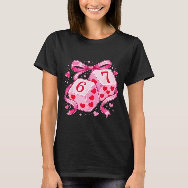 Nk Love Dice 6 7 Hearts Valentine Cute Romantic Ar T Shirt (Framsida)