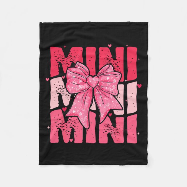Nk Mini Coquette Bow Happy Valentine Day Mom Mot  Fleecefilt (Framsidan)