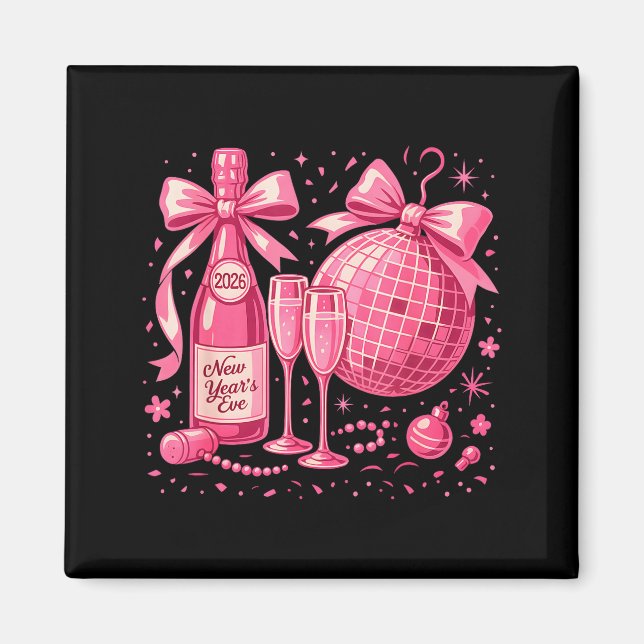 Nk New Year's Eve 2026 Disco Champagne Party  Magnet (Framsidan)