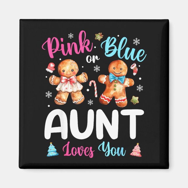 Nk Or Blue Aunt Loves You Gender Reveal Christmas  Magnet (Framsidan)