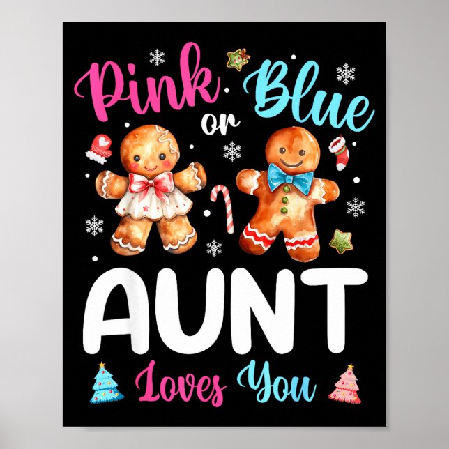 Nk Or Blue Aunt Loves You Gender Reveal Christmas  Poster (Framsidan)
