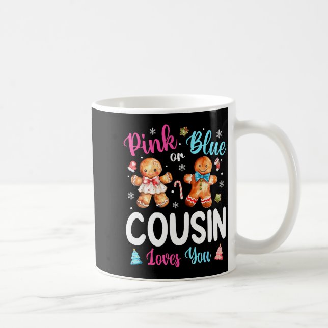 Nk Or Blue Cousin Loves You Gender Reveal Christma Kaffemugg (Höger)