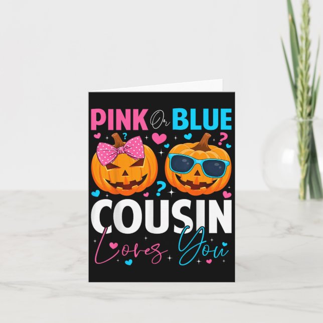 Nk Or Blue Cousin Loves You Pumpkin Halloween Gend Kort (Framsida)