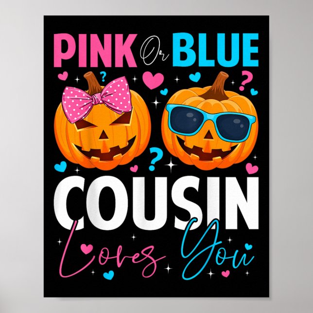 Nk Or Blue Cousin Loves You Pumpkin Halloween Gend Poster (Framsidan)