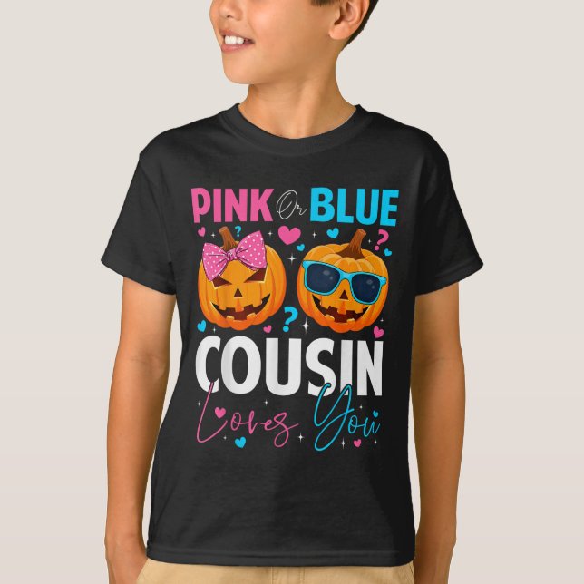 Nk Or Blue Cousin Loves You Pumpkin Halloween Gend T Shirt (Framsida)