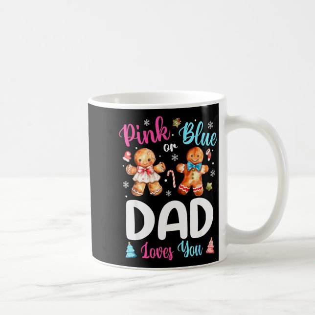 Nk Or Blue Dad Loves You Gender Reveal Christmas  Kaffemugg (Höger)