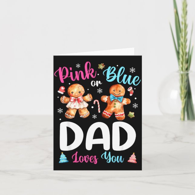 Nk Or Blue Dad Loves You Gender Reveal Christmas  Kort (Framsida)