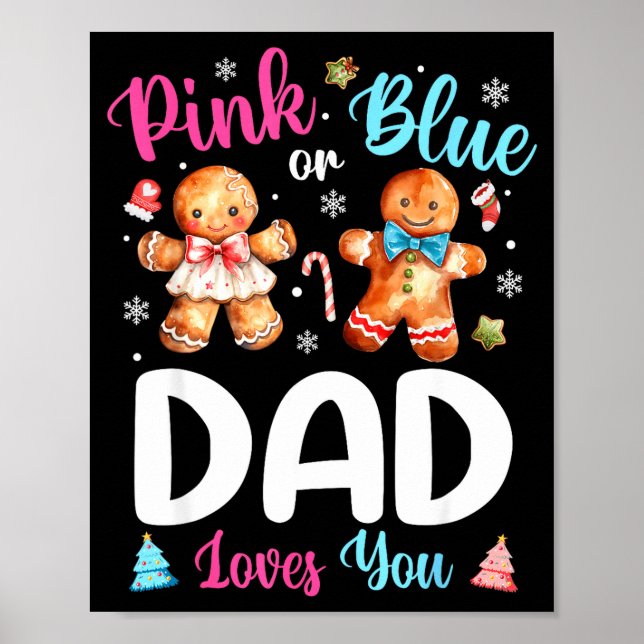 Nk Or Blue Dad Loves You Gender Reveal Christmas  Poster (Framsidan)