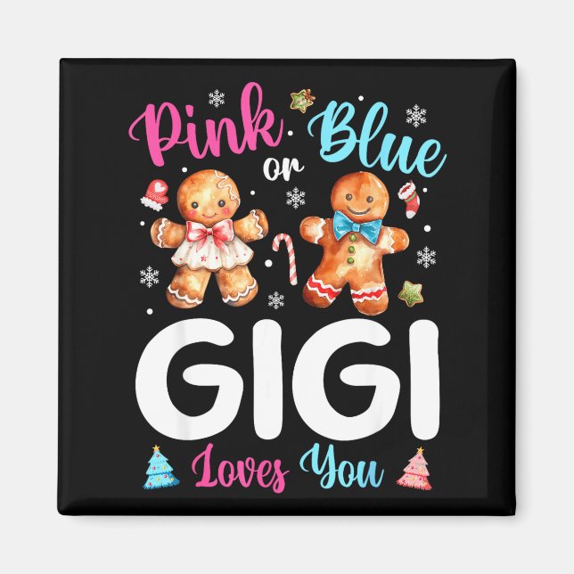 Nk Or Blue Gigi Loves You Gender Reveal Christmas  Magnet (Framsidan)