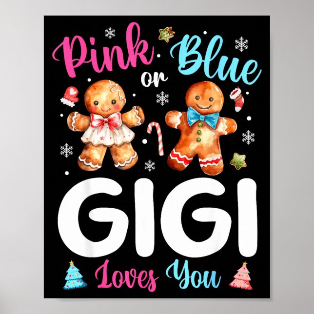 Nk Or Blue Gigi Loves You Gender Reveal Christmas  Poster (Framsidan)