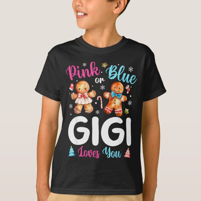 Nk Or Blue Gigi Loves You Gender Reveal Christmas  T Shirt (Framsida)