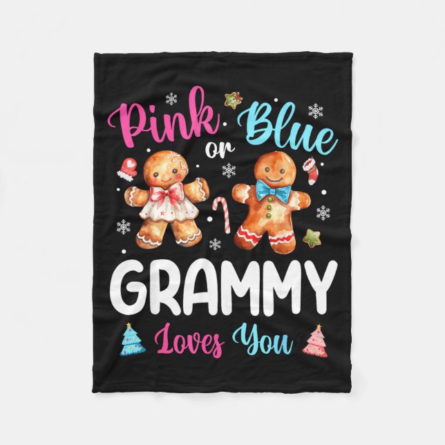 Nk Or Blue Grammy Loves You Gender Reveal Christma Fleecefilt (Framsidan)