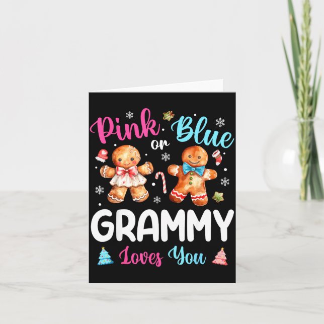 Nk Or Blue Grammy Loves You Gender Reveal Christma Kort (Framsida)