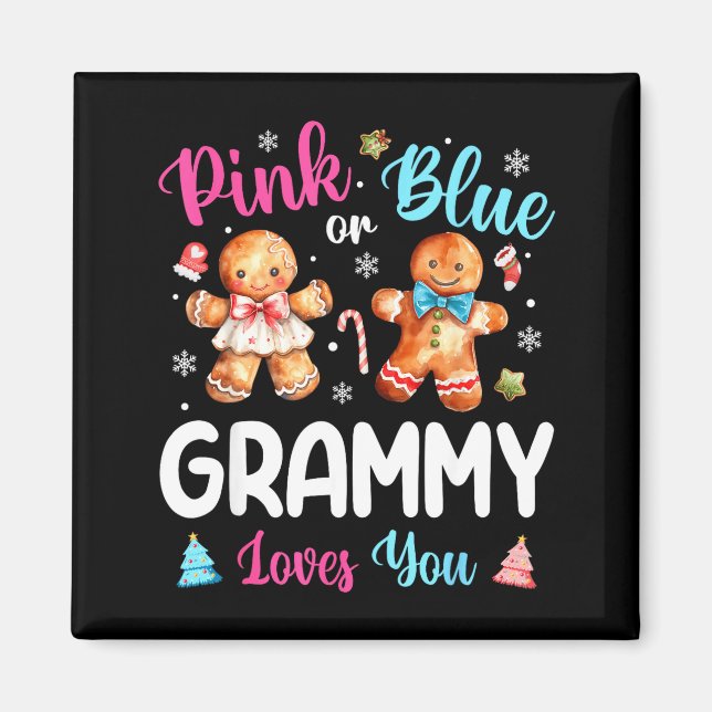 Nk Or Blue Grammy Loves You Gender Reveal Christma Magnet (Framsidan)