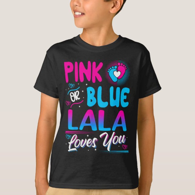 Nk Or Blue Lala Loves You New Baby  T Shirt (Framsida)