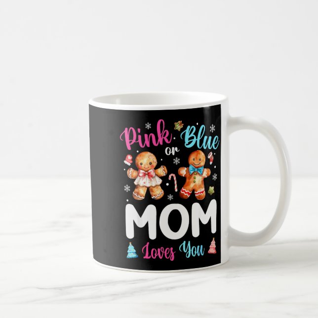 Nk Or Blue Mom Loves You Gender Reveal Christmas  Kaffemugg (Höger)