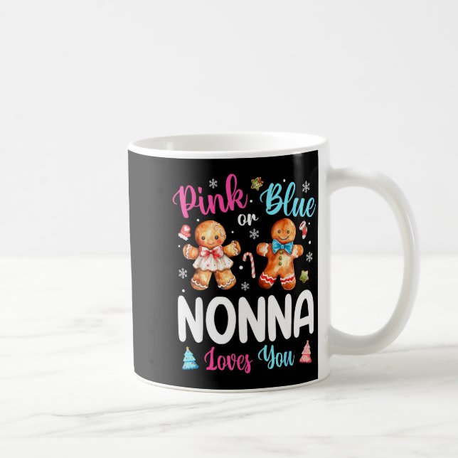 Nk Or Blue Nonna Loves You Gender Reveal Christmas Kaffemugg (Höger)