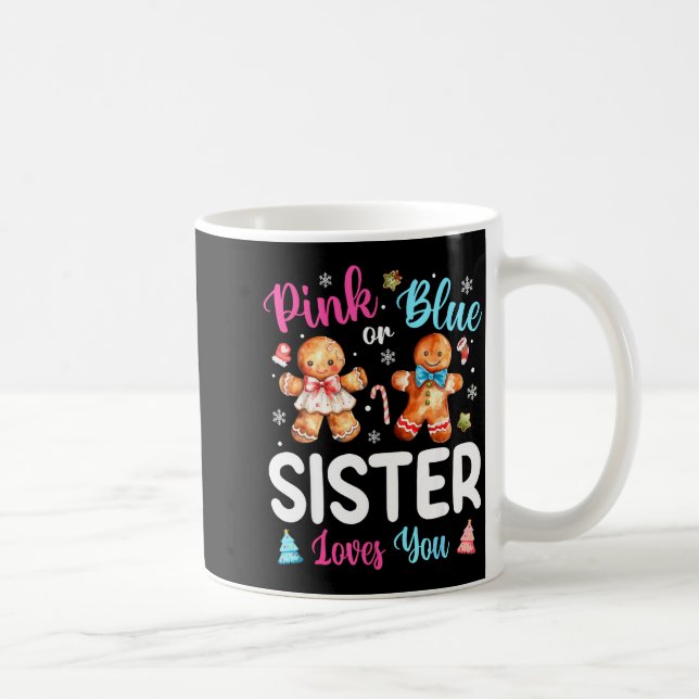 Nk Or Blue Sister Loves You Gender Reveal Christma Kaffemugg (Höger)