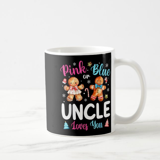 Nk Or Blue Uncle Loves You Gender Reveal Christmas Kaffemugg (Höger)